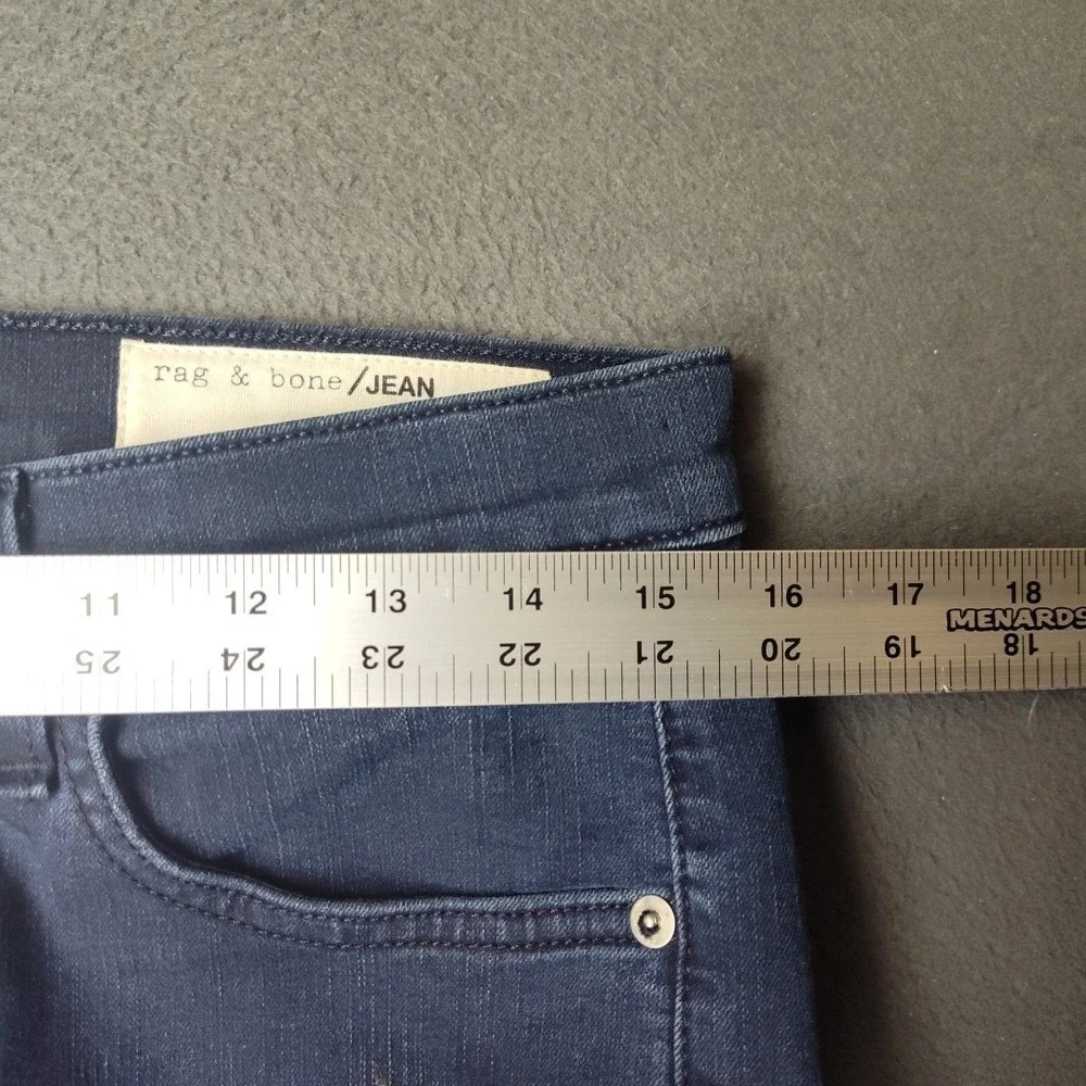 Rag Bone Jeans Womens 29 Blue Skinny Dark Wash Distressed‎ Denim Pants School